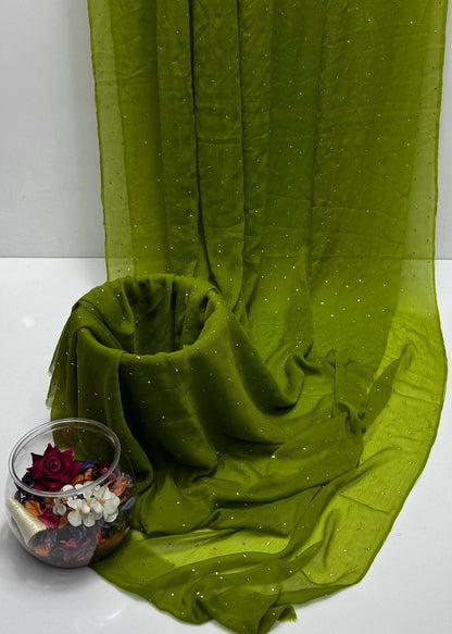 Handmade Chatta Mukaish Work 2 PC Soft Crinkle Chiffon Suit Unstitched