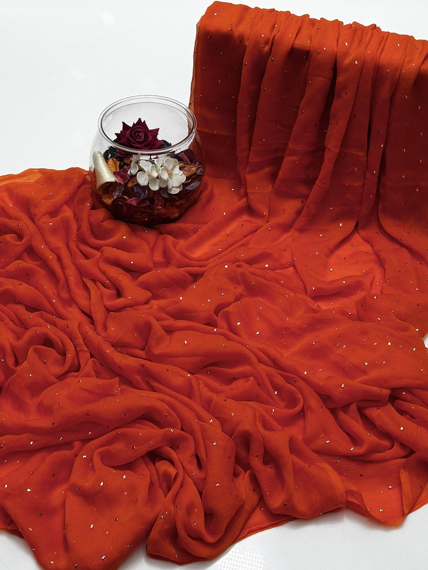 Handmade Chatta Mukaish Work 2 PC Soft Crinkle Chiffon Suit Unstitched