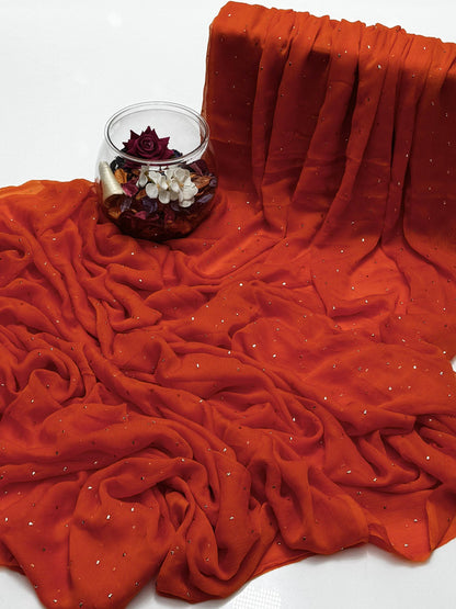 Handmade Chatta Mukaish Work 2 PC Soft Crinkle Chiffon Suit Unstitched