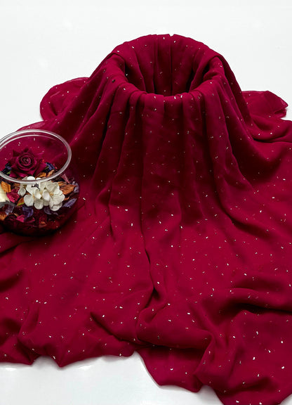 Handmade Chatta Mukaish Work 2 PC Soft Crinkle Chiffon Suit Unstitched