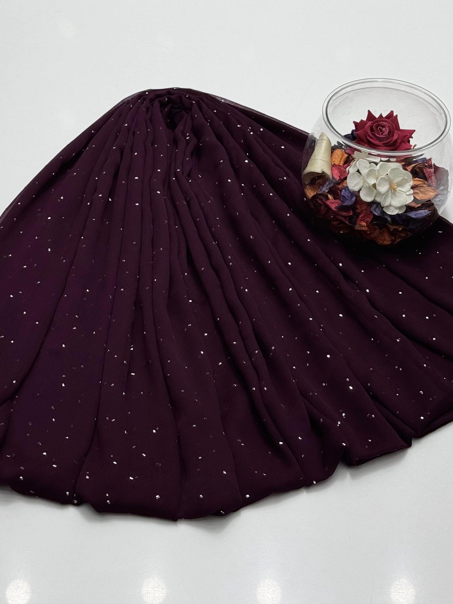 Handmade Chatta Mukaish Work 2 PC Soft Crinkle Chiffon Suit Unstitched