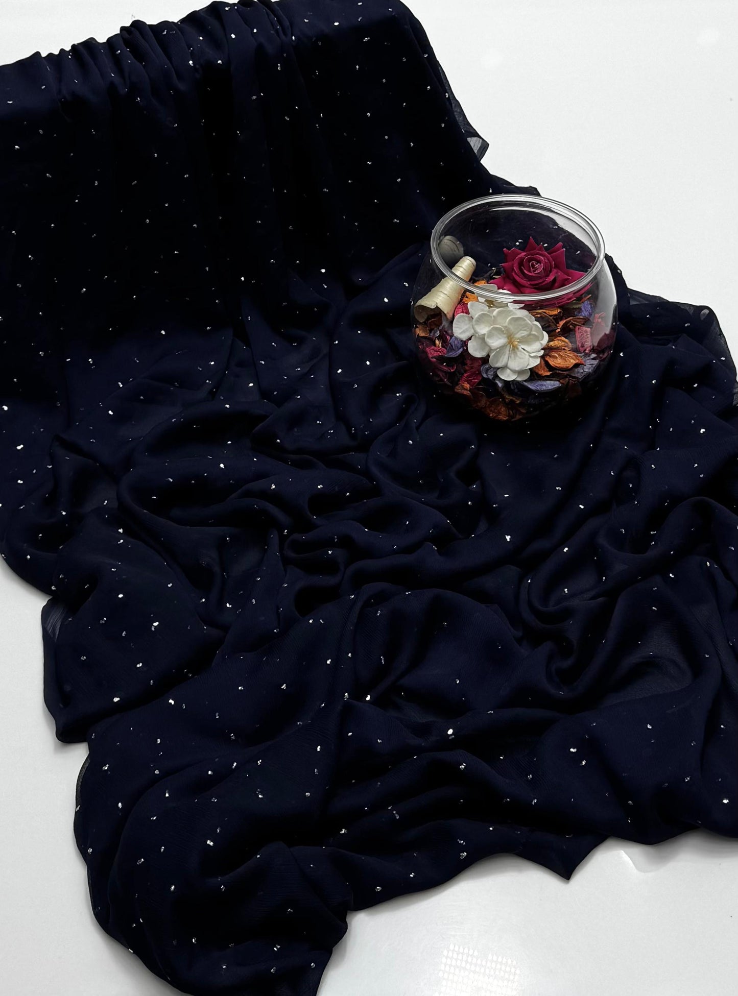 Handmade Chatta Mukaish Work 2 PC Soft Crinkle Chiffon Suit Unstitched