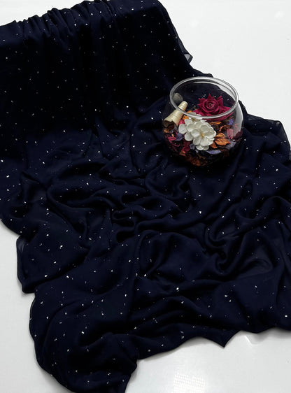 Handmade Chatta Mukaish Work 2 PC Soft Crinkle Chiffon Suit Unstitched