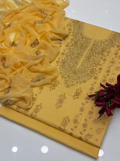 Pakka Shesha Work GTM Lawn 3 Pcs Suit