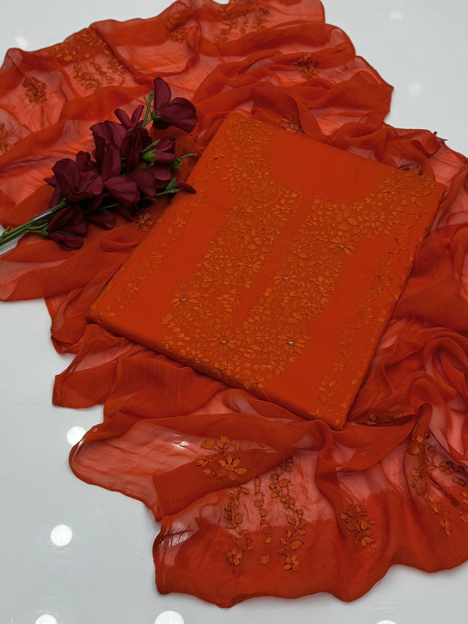 Pakka Shesha Work GTM Lawn 3 Pcs Suit