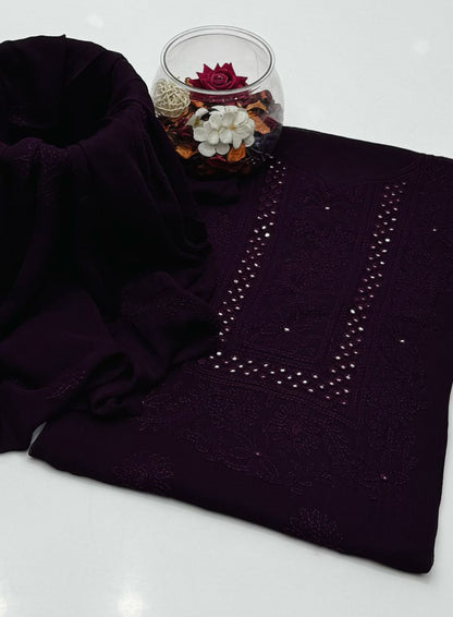 Chiffon Shadow Chikenkari with Mirror Work 2 Pc suit