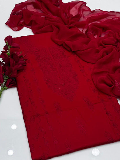 Pakka Shesha Work GTM Lawn 3 Pcs Suit