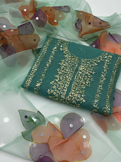 Soft Organza Gotta Work Shirt with Oil Paint Organza Dupatta