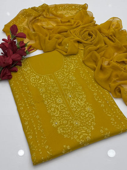 Pakka Shesha Work GTM Lawn 3 Pcs Suit